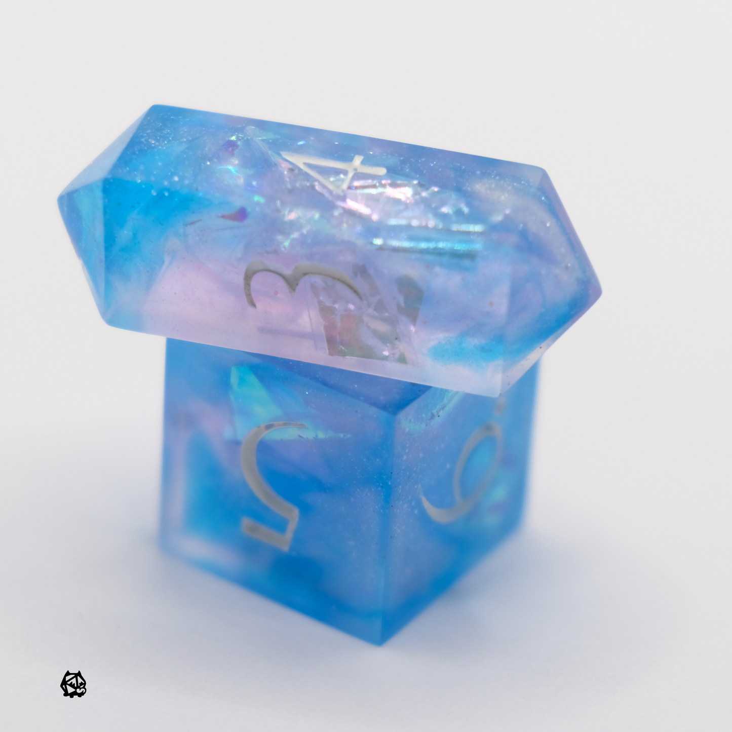 Eros - Premium Handmade Blue and Pink Resin Polyhedral Tabletop Roleplaying Dice Set