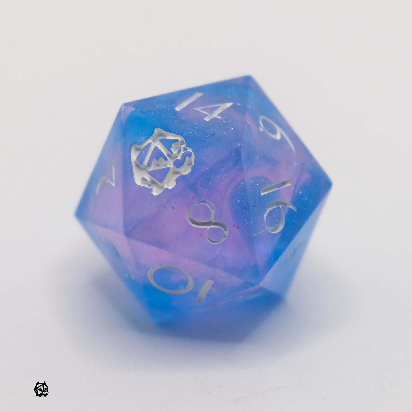 Eros - Premium Handmade Blue and Pink Resin Polyhedral Tabletop Roleplaying Dice Set