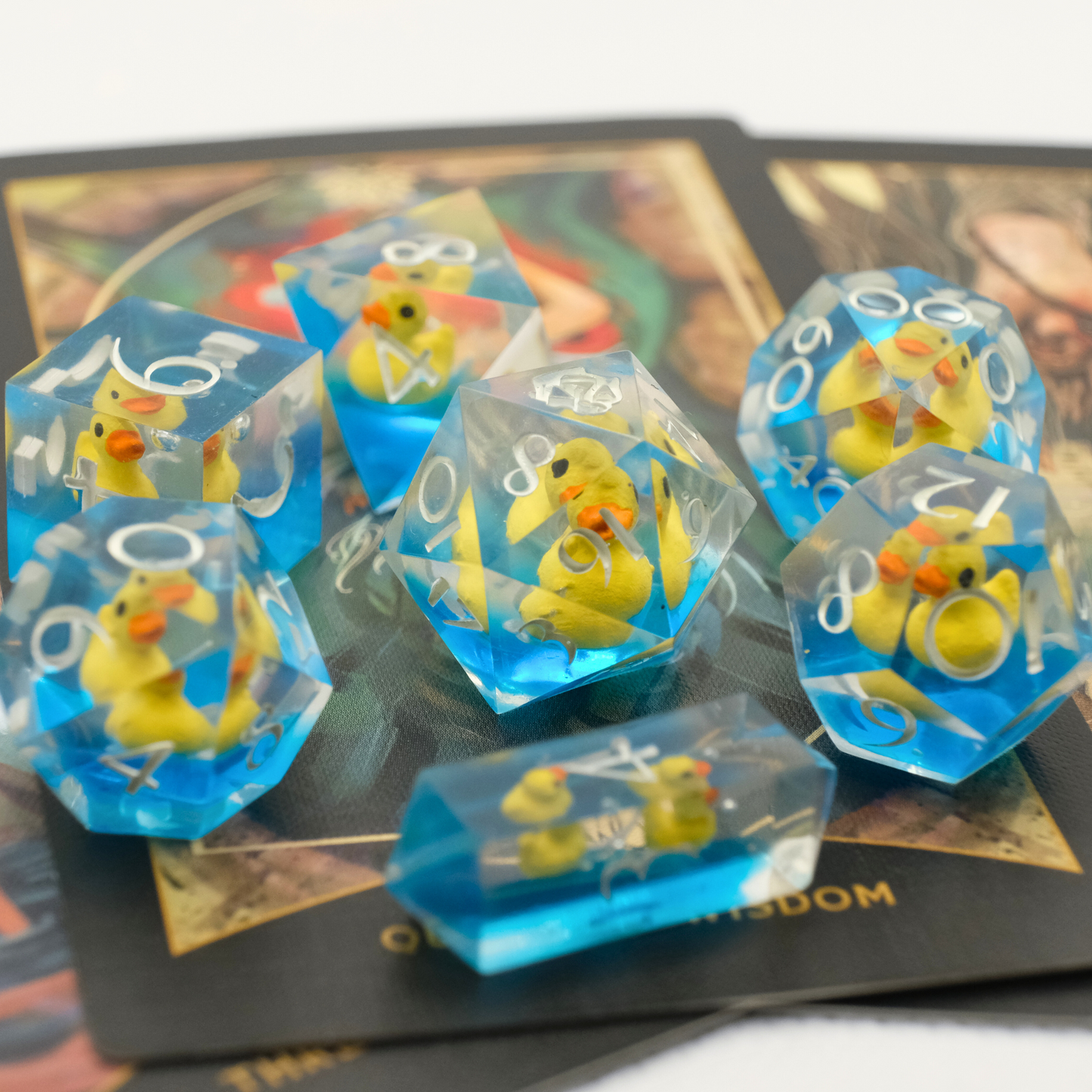 Duck! - Premium Handmade Duck Resin Polyhedral Tabletop Roleplaying Dice Set